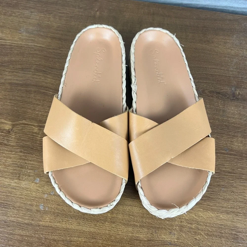 Splendid Becki Platform Espadrille Sandals Womens Size US 9 Brown Casual Slip On